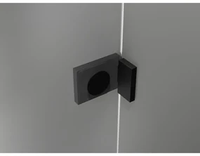 Mexen Lunar T, sklápací sprchový kút ľavý 140 x 80 cm, 8mm číre sklo, čierny profil, 834T-140-080-70-00-L