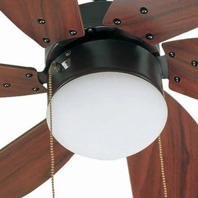 Stropný ventilátor Palao S so svietidlom, hnedá