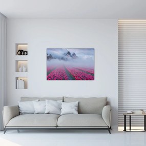 Obraz - Krajina s tulipánovými poľami (90x60 cm)