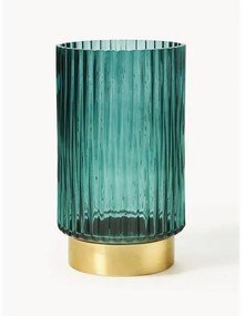 Sklenená váza's kovovým podstavcom Lene, V 20 cm