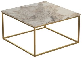 Dizajnový konferenčný stolík Harita 72 cm biely / zlatý