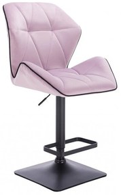 LuxuryForm Barová stolička MILANO MAX VELUR na čierne podstave - levanduľa