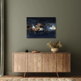 Sklenený obraz - Vesmír s hmlovinou (70x50 cm)