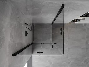Mexen Mist-F Duo, skladací sprchový kút 120 x 120 cm, číre sklo, čierny profil, 8A6-120L-120P-70-00