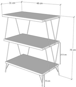 Odkladací stolík LAZANDOS 75x48 cm hnedá/čierna