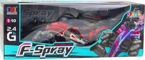 LEAN Toys Diaľkovo ovládané pretekárske auto RC 1:10, svetlá, zvuky, vodná para, červené