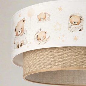 Brilagi- LED Detský luster na lanku BOBO 1xE27/60W/230V pr. 40 cm biela/béžová/medvedík