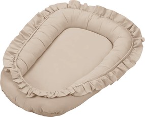 Saténovo bavlnené hniezdo pre bábätká svetlo béžová