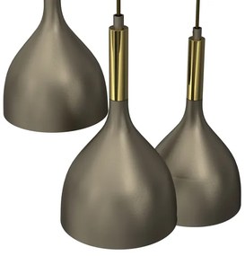 Luster na lanku NOAK 3xE27/15W/230V mosadz/zlatá