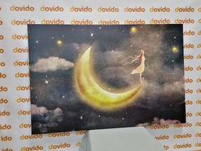 Obraz dievča na mesiaci