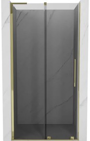 Mexen Velar L, posuvné sprchové dvere do otvoru 90 cm, 8mm šedé sklo, zlatá lesklá, 871-090-003-41-50