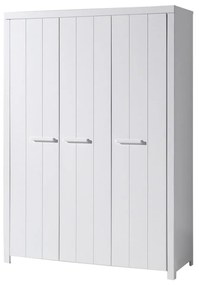 Biela šatníková skriňa Erik, 205 × 57 × 144 cm