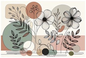 Samolepiaca fototapeta abstraktné kvety a listy