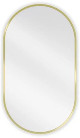 Mexen Loft, oválne kúpeľňové zrkadlo 80 x 45 cm, farba rámu zlatá lesklá, 9851-080-045-000-50