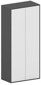 Kancelárska policová skriňa FUTURE, 1900 x 850 x 450 mm, biela/grafitová