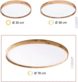 Brilagi -LED Stmievateľné svietidlo ALSON LED/72W/230V 3000-6500K dub pr. 78 cm+diaľkový ovládač