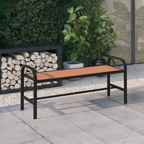 Záhradná lavička 124,5 cm oceľ a WPC hnedá a čierna