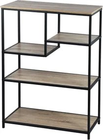 Regál Alessandro, 75 cm, čierny/dub sonoma%