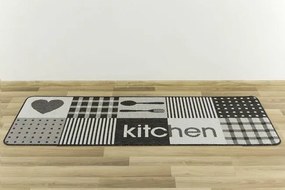 Protišmykový kuchynský koberec Flex 19053/08 sivý