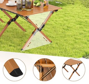 Hliníkový skladací kempingový stôl s taškou