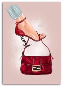 Gario Obraz na plátne Červená glamour kabelka - Svetlana Gracheva Rozmery: 40 x 60 cm