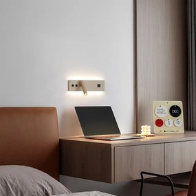 Brilagi-LED Nástenné bodové svietidlo s USB portom NOCTIS LED/3W/230V+LED/9W béžové