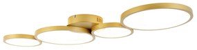 Stropné svietidlo zlaté vrátane LED 3-stupňové stmievateľné 4-svetlo - Lupolo