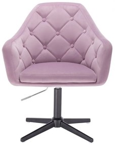 LuxuryForm DESIGN Kreslo ANDORA VELUR na čiernom kríži - levanduľa