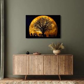 Obraz mesiace a siluet (90x60 cm)