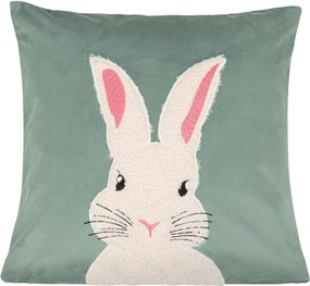 Velúrová obliečka na vankúš BUNNY šalviová 45x45 cm