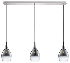 Moderne hanglamp chroom met smoke glas 3-lichts - Pilua