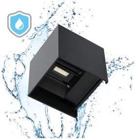 LED Vonkajšie nástenné svietidlo QUERK 2xLED/3W/230V 3000K IP54 čierna