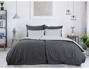 B.E.S. Petrovice Bavlnené obliečky Double face antracit/sivá