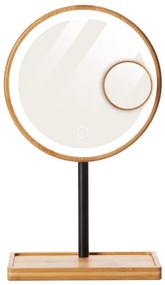 Lanaform - Stmievateľné kozmetické zrkadlo s LED podsvietením 5V USB bambus