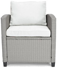 Štýlový ratanový záhradný nábytok v sivej farbe