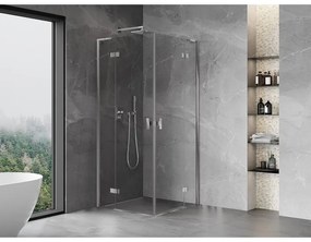 Mexen Mist-H L Duo, 2-krídlový sprchový kút 120 x 120 cm, číre sklo, chrómový profil, 8A5L-120L-120P-01-00