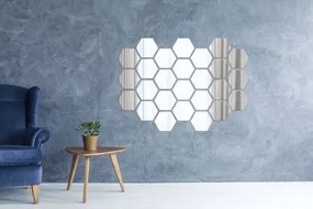 Strieborné dekoratívne akrylové zrkadlo Hex - 8 ks