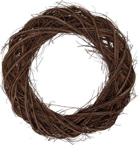 Přírodní hnědý proutěný věnec Woodly S - Ø 45*5 cm