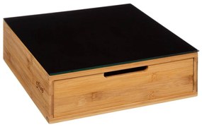 Krabička na kapsule do kávy Moderná bambus/čierna