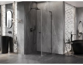 Mexen Lunar-B L, 1-krídlový sprchový kút, ľavý, 100 x 100 cm, 8mm číre sklo, grafitový profil, 832L-100-100-95-00-L