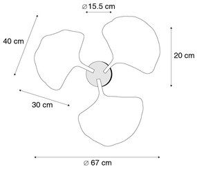 Orientálne stropné svietidlo mosadz s čiernou 3-svetlo - Louka