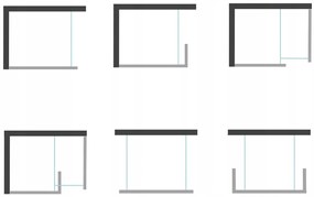 Mexen Kioto, sprchová zástena typu WALK-IN 130x200 cm, 8mm šedé sklo, 800-130-000-00-40