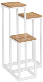 Stojan na květiny Munir bílý/dub craft