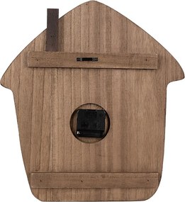 Drevené nástenné hodiny v tvare domčeka - 37*4*40 cm / 1*AA
