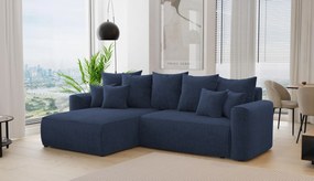 Rohová sedačka Baria (L) (tmavomodrá). Akcia -20%. Vlastná spoľahlivá doprava až k Vám domov. 1133085