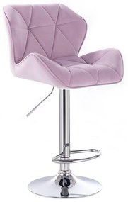 LuxuryForm Barová stolička MILANO VELUR na striebornom tanieri - levanduľa