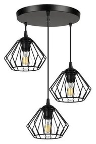Luster na lanku CEED 3xE27/60W/230V čierna
