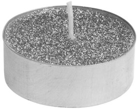 Sada 8 ks čajových svíček Finley 3,7 cm stříbrná