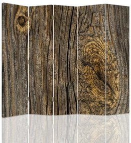 Ozdobný paraván, Uzlové desky - 180x170 cm, päťdielny, klasický paraván