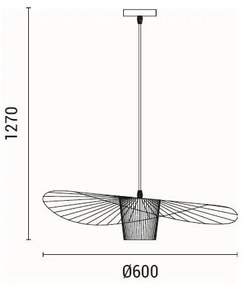 Luster na lanku OGGI 1xE27/40W/230V čierna